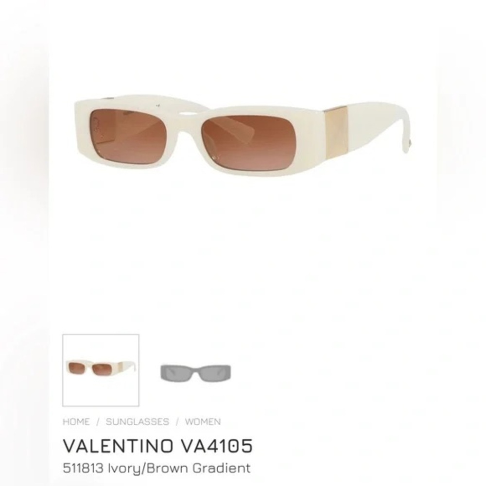 Valentino Women's Ivory Sunglasses with Brown Gradient Lenses